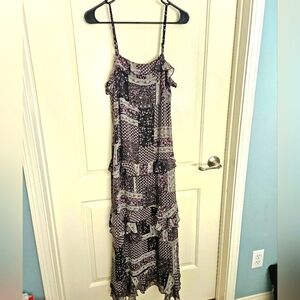 Lulus black maxi floral dress S